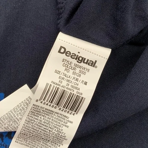 Desigual Navy Blue Midi Dress - Picture 7 of 8